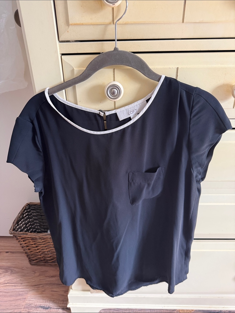 LOFT Blouse with White Trim